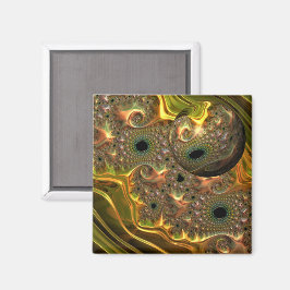Flytande Guld Fraktal Dröm Magnet