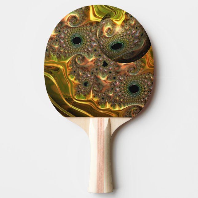 Flytande Guld Fraktal Dröm  Pingisracket (Framsidan)