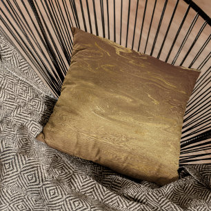 Flytande Guld Marmor Metallutseende Kudde