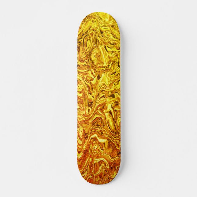 flytande guld mini skateboard bräda 18,5 cm (Framsida)