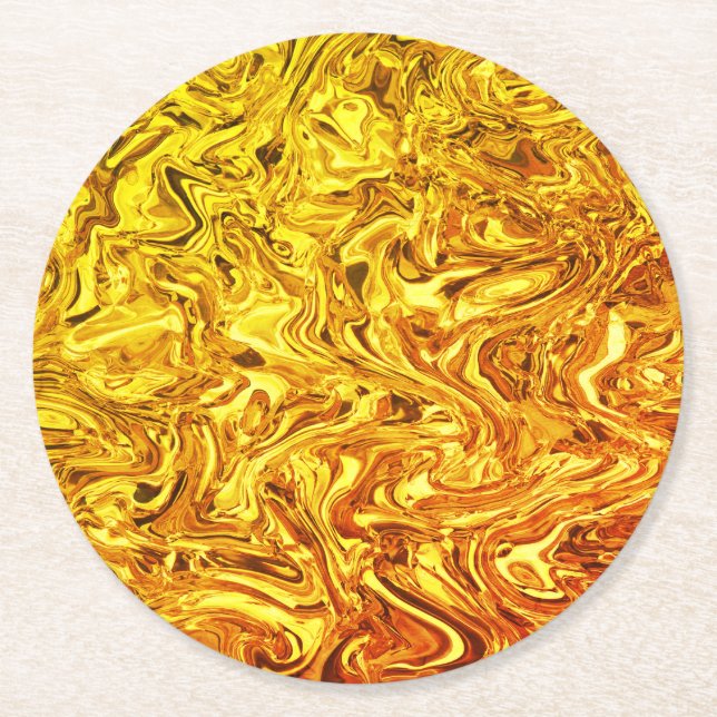 flytande guld underlägg papper rund (Framsidan)