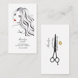 Flytande Hair Silhouette Hairstylist-Affärskort Visitkort
