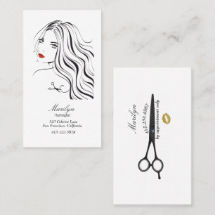 Flytande Hair Silhouette Hairstylist-Affärskort Visitkort
