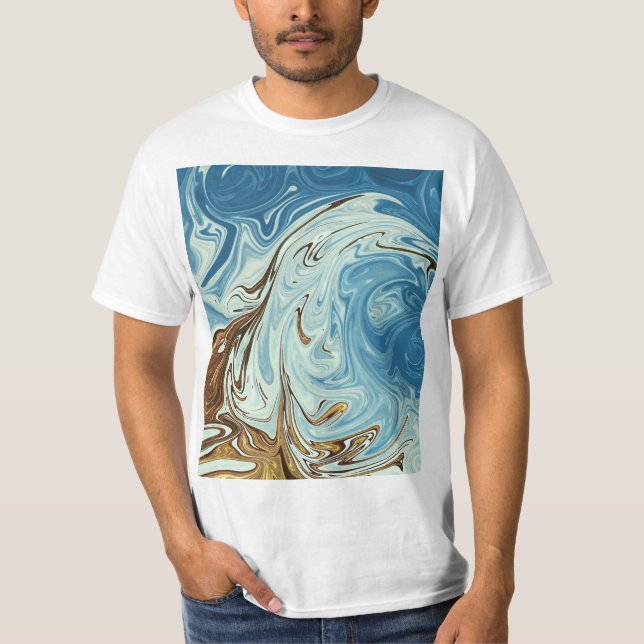 Flytande hälle abstrakt mönster t shirt (Framsida)