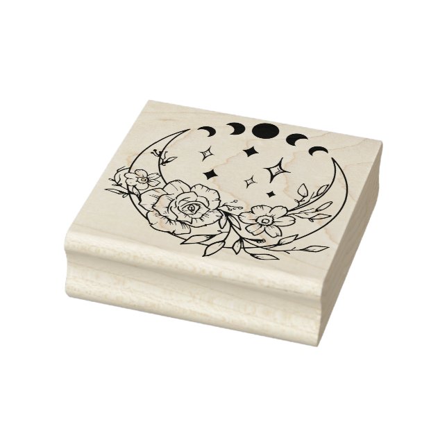 Flytande halvmånsskiktade Måne med Måne-faser Stämpel (Stämpel)