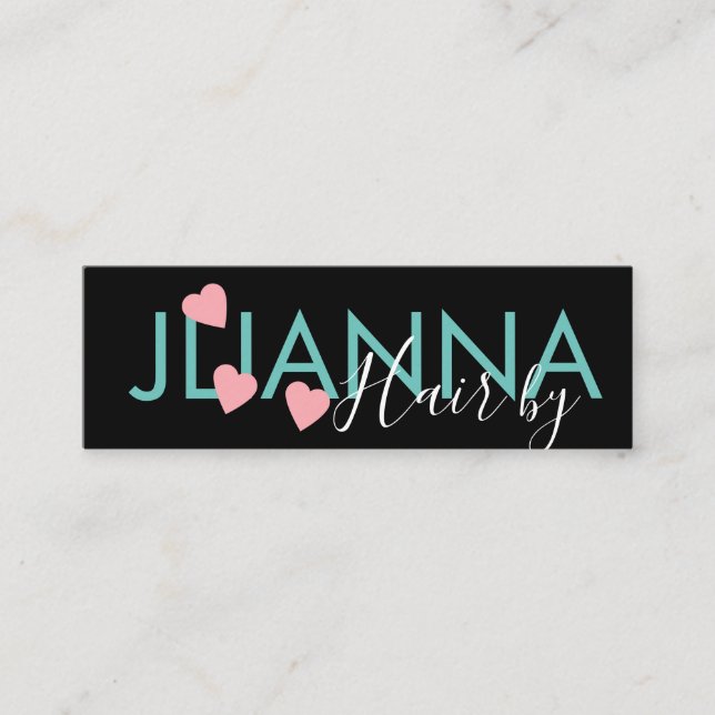 Flytande Heart Makeup Salon Nagel Eyelash Mini Visitkort (Framsida)