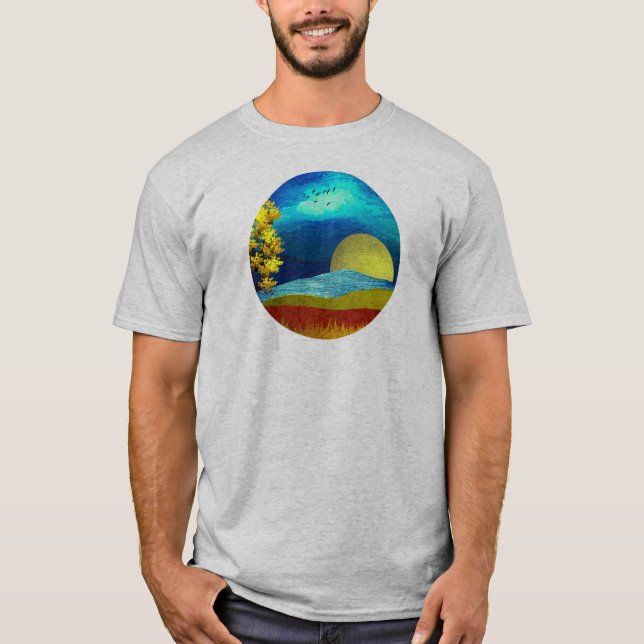 Flytande Himmel liggande T Shirt (Framsida)