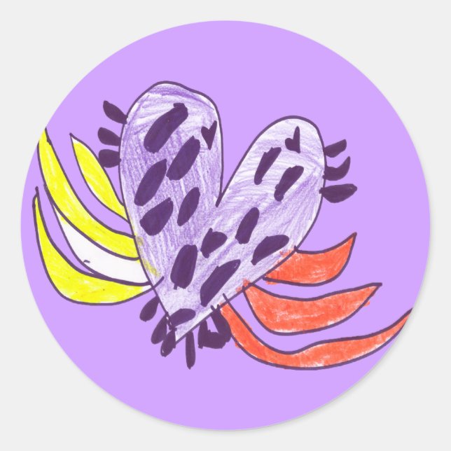 Flytande hjärta runt klistermärke (Framsida)