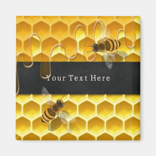 Flytande honungsbin över Gulten Honeycomb Anpassni Magnet