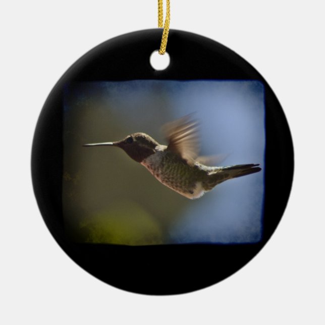 Flytande Hummingbird Julgransprydnad Keramik (Framsidan)