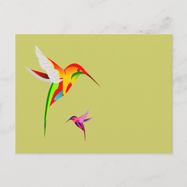 Flytande hummingfåglar vykort (Framsida)