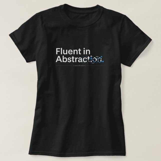 Flytande i Abstrakt Minimalistisk Programmerar Des T Shirt (Design framsida)