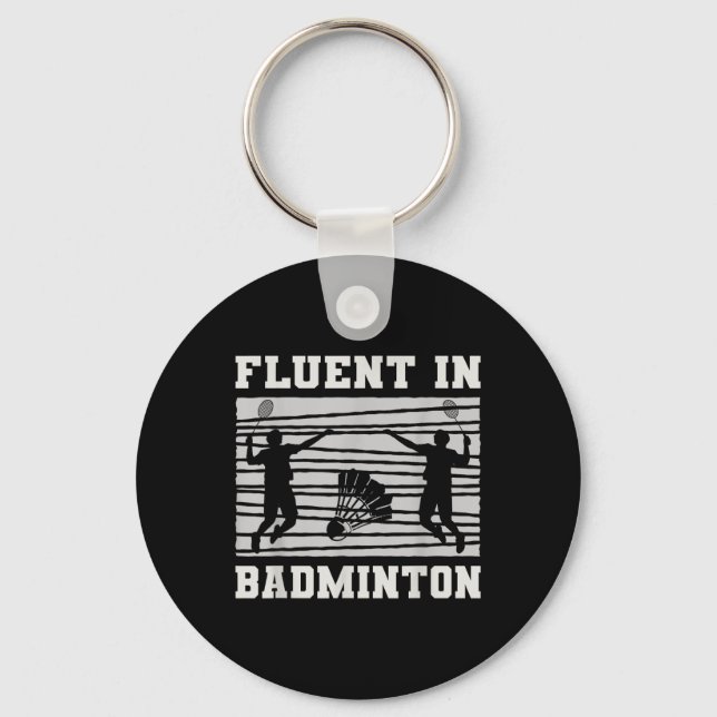 Flytande i badminton shuttle-racketar kul  nyckelring (Framsida)