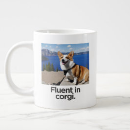 'Flytande i corgi.' Anpassningsbar Foto Rolig Corg Jumbo Mugg