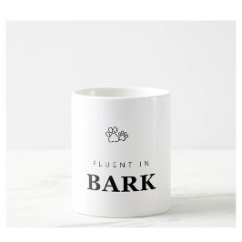 Flytande i hundskäll Rolig hundälskare Tassavtryck Kaffemugg