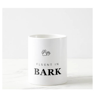 Flytande i hundskäll Rolig hundälskare Tassavtryck Kaffemugg