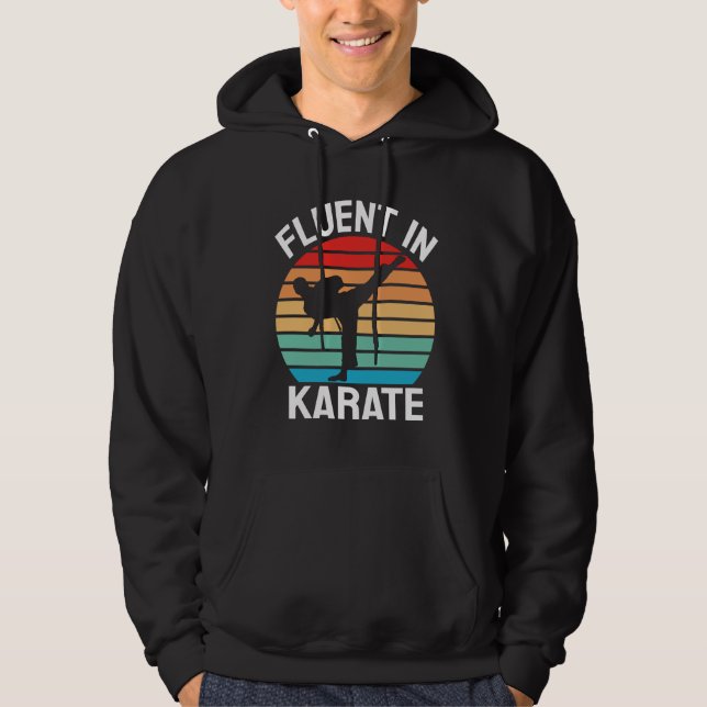 Flytande i karate Rolig karate Hoodie (Framsida)