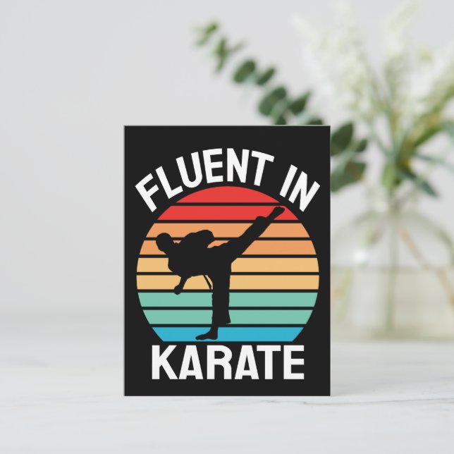 Flytande i karate Rolig karate Vykort (Stående Fram)
