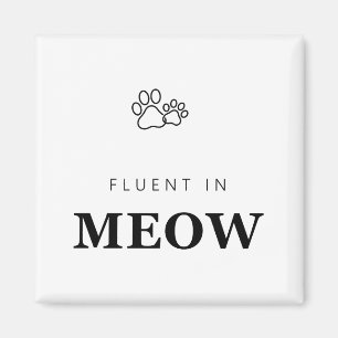 Flytande i Katt Nosig Kattälskare Tassavtryck Magnet