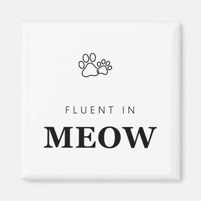 Flytande i Katt Nosig Kattälskare Tassavtryck Magnet (Framsidan)