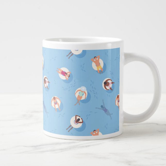 Flytande i Lazyfloden Mönster Jumbo Mugg (Höger)