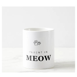 Flytande i Meow Rolig Kattälskare Tass Tryck Mugg
