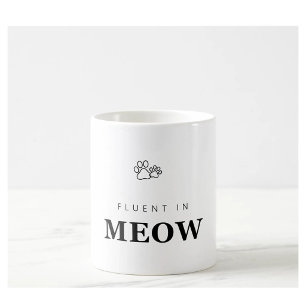 Flytande i Meow Rolig Kattälskare Tass Tryck Mugg