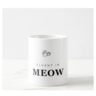 Flytande i Meow Rolig Kattälskare Tass Tryck Mugg