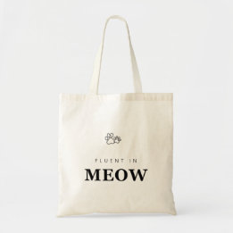 Flytande i Meow Rolig Kattälskare Tassavtryck Tote Tygkasse