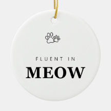 Flytande i Meow Roligt Kattälskare Tassavtryck Orn