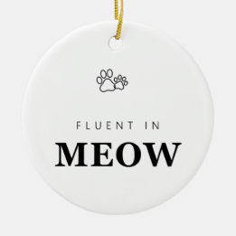Flytande i Meow Roligt Kattälskare Tassavtryck Orn Julgransprydnad Keramik