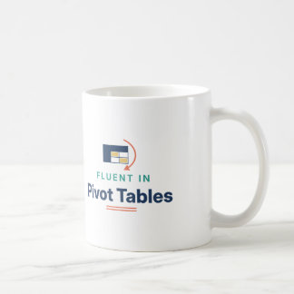 Flytande i pivottabeller Rolig kalkylblad kontor Kaffemugg