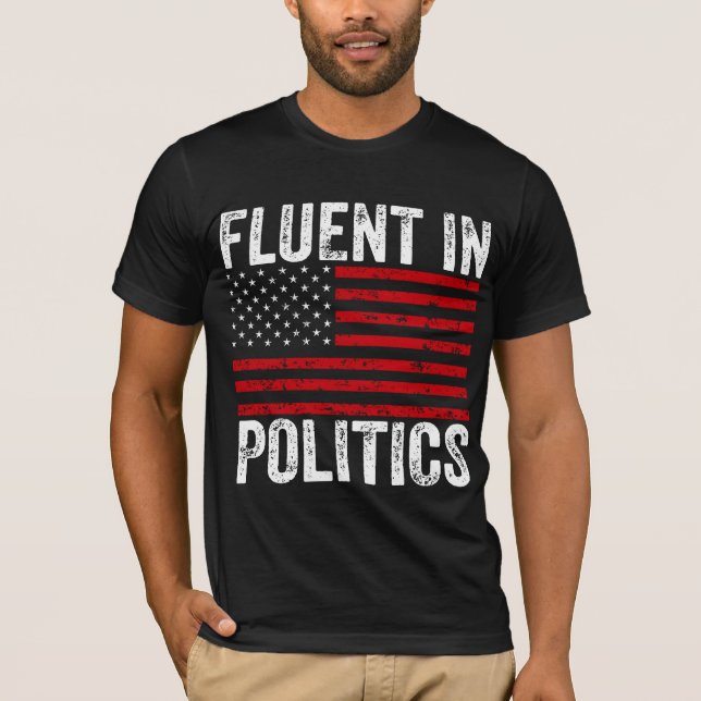 Flytande i politik  t shirt (Framsida)