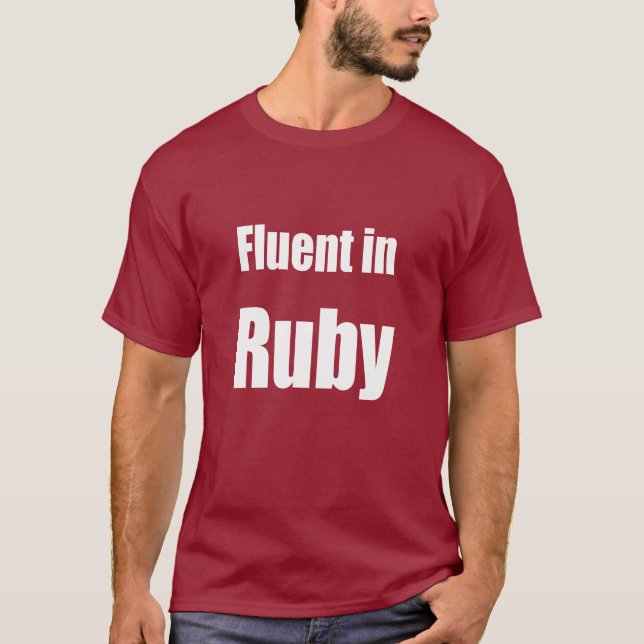 Flytande i rubyen - mörk - röd tee shirt (Framsida)