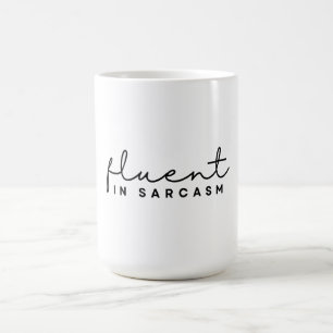 Flytande i sarkasm, rolig minimalistisk sarkastisk kaffemugg
