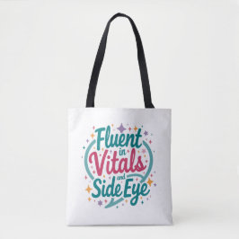 Flytande i vitala tecken och Sidoblick Vit Totebag Tygkasse