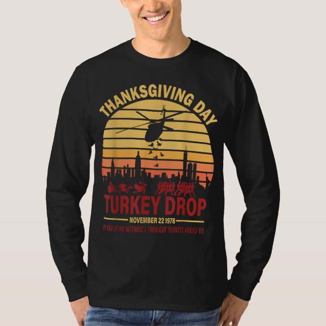 Flytande kalkoner Thanksgiving Turkiet sjunker som T Shirt (Framsida)