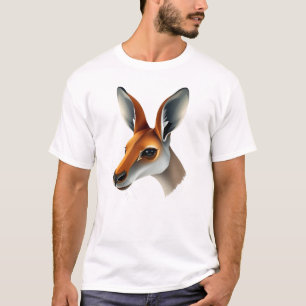 Flytande Kangaroo Ansikte Art Tee