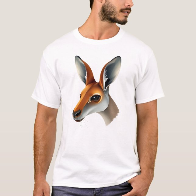Flytande Kangaroo Ansikte Art Tee (Framsida)