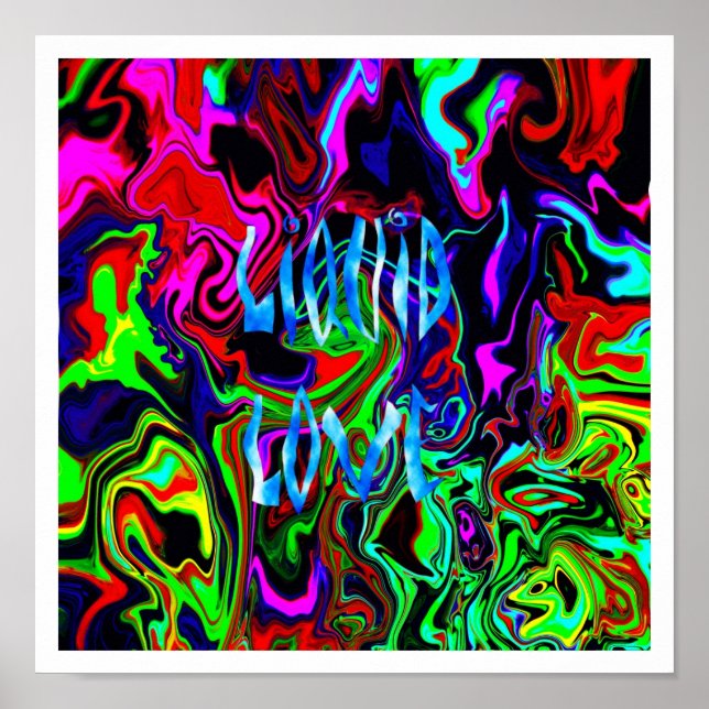 Flytande Kärlek ~ Skriv ut med vitt kant. Poster (Framsidan)