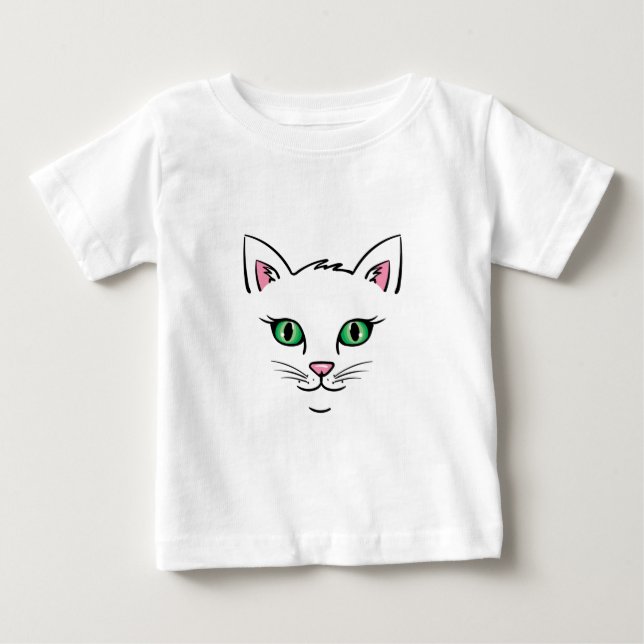 Flytande Katt Ansikte T Shirt (Framsida)
