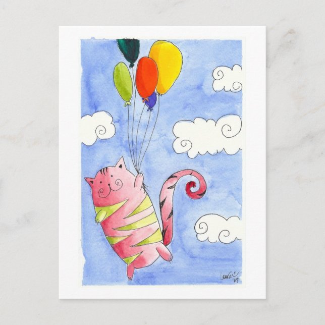 Flytande katter vykort (Framsida)