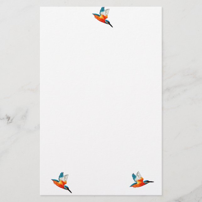 Flytande Kingfisher Birds Brevpapper (Framsida)