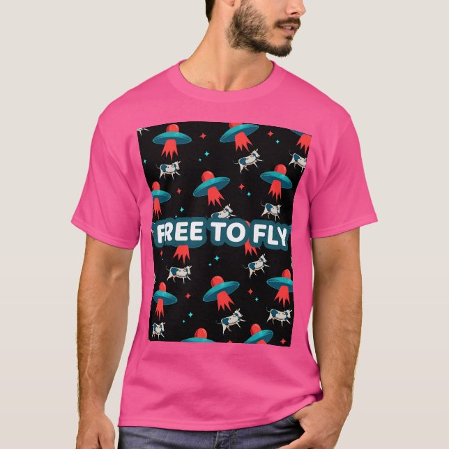 Flytande kor och fåglar t shirt (Framsida)