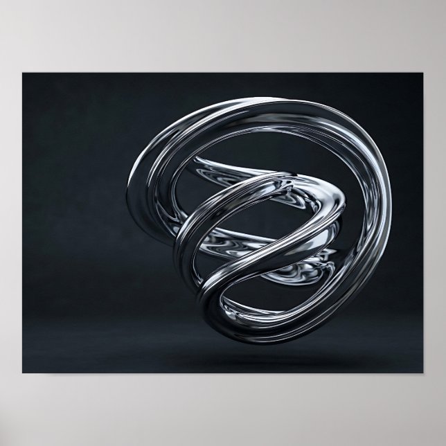 Flytande kromknut Futuristisk canvastryck Poster (Framsidan)
