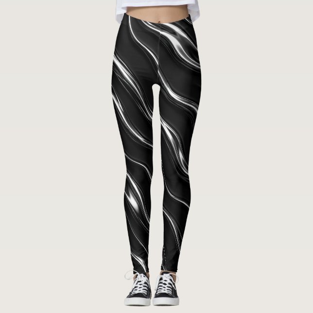 Flytande kromrörelsemönster | Futuristisk kvinnlig Leggings (Framsida)
