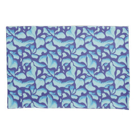 Flytande Löv | Blå Löv Mönster