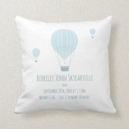 Flytande Luftballonger Blå vit Baby Birth Kudde