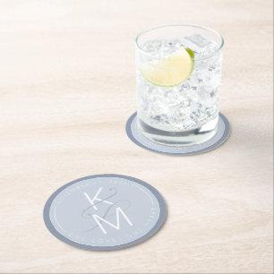Flytande Marble Bröllop Blue ID888 Underlägg Papper Rund