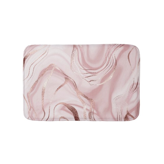 Flytande Marble Ro Guld Vinkarare Badrumsmatta (Framsidan)